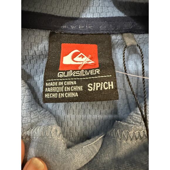 Quiksilver Hoodie Mens SM Blue Pullover Sweatshirt Logo Surf Skate Big Logo NWT - Picture 3 of 6